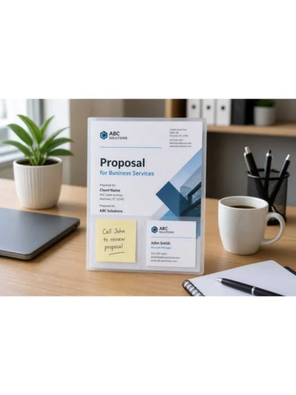 48 - Clear 2-Pocket Presentation Folder Organizer Business Proposal Holder
